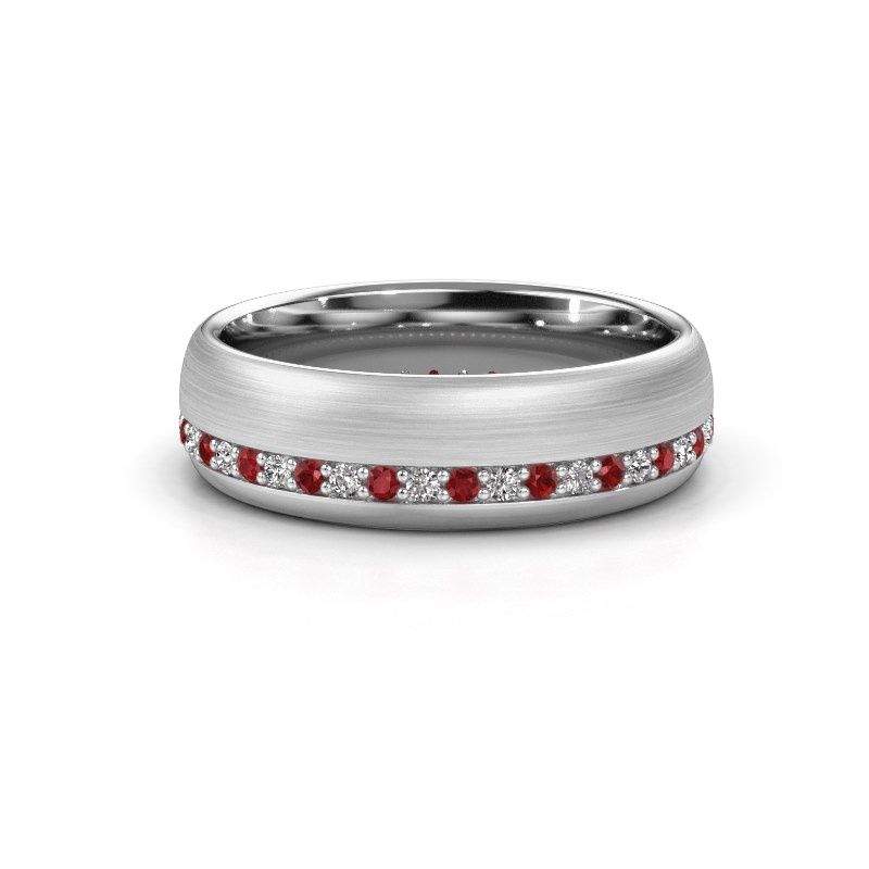Image of Wedding ring WH0303L36BMP<br/>950 platinum ±6x2 mm<br/>Ruby