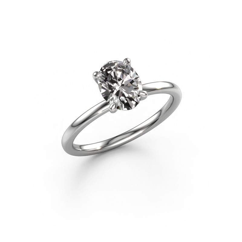 Verlobungsring Crystal OVL 1 950 Platin Zirkonia 8x6 mm