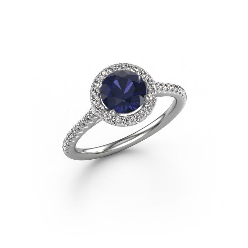 Engagement ring Seline rnd 2 950 platinum sapphire 6.5 mm