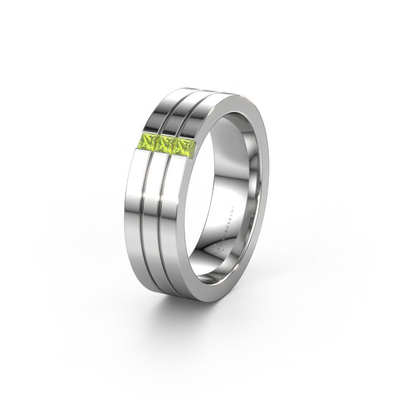 Wedding ring WH0428L16BP 950 platinum peridot ±6x2 mm