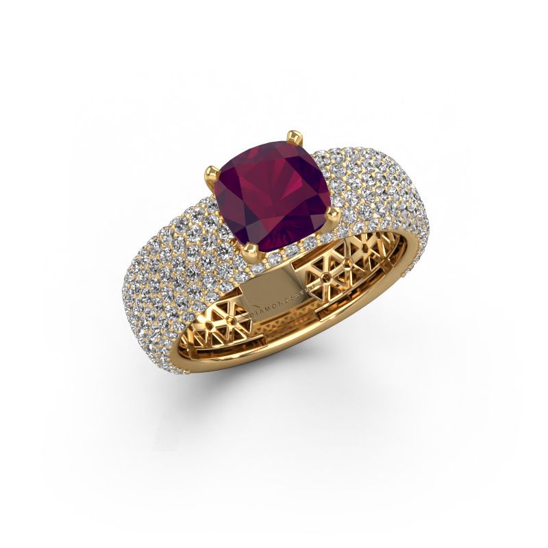 Engagement ring Darcy 585 gold rhodolite 7 mm