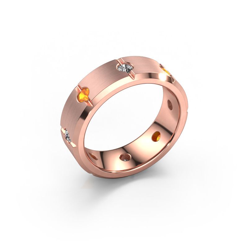 Herenring Irwin 585 rosé goud citrien 2.7 mm