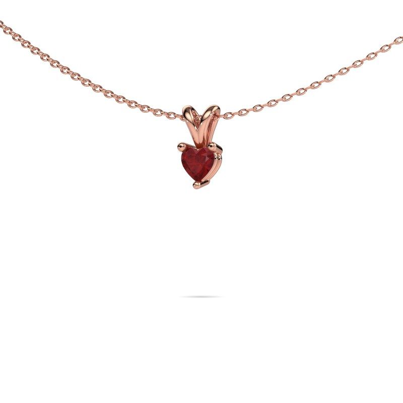Anhänger Garnet 585 Roségold Rubin 4 mm