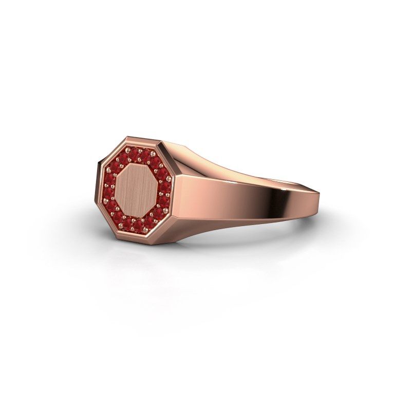 Image of Pinky ring floris octa 1<br/>585 rose gold<br/>Ruby 1.2 mm
