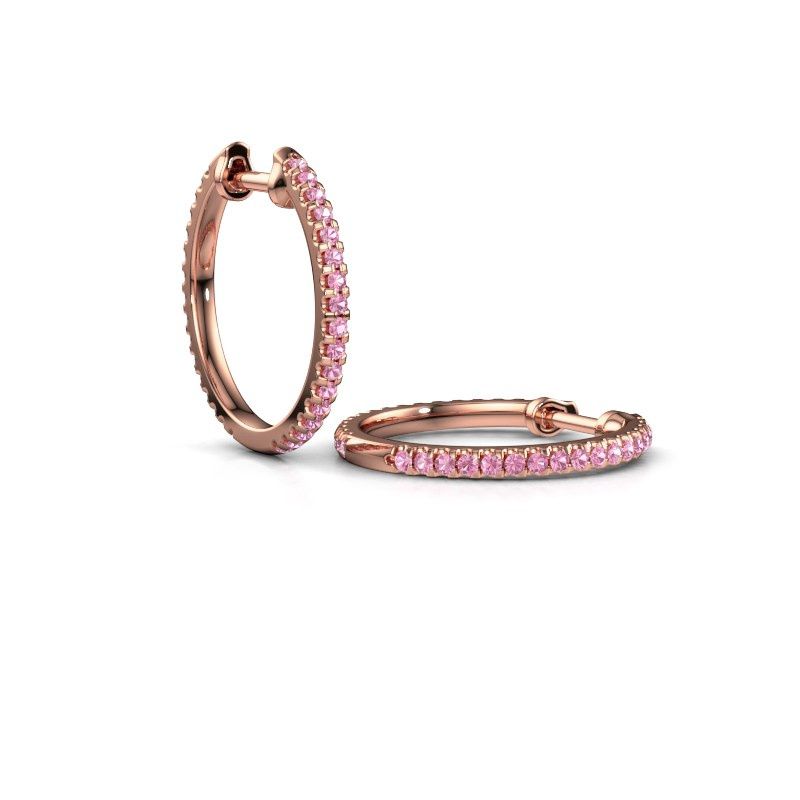 Bild von Creole jackie 15 mm a<br/>585 Roségold<br/>Pink Saphir 1.2 mm