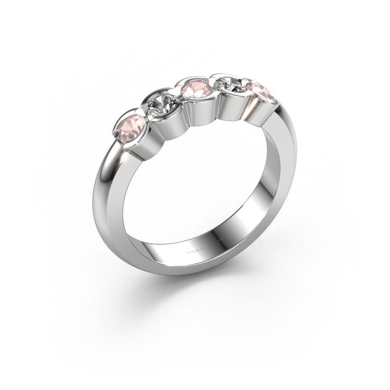 Ring Lotte 5 585 witgoud morganiet champagne 3 mm