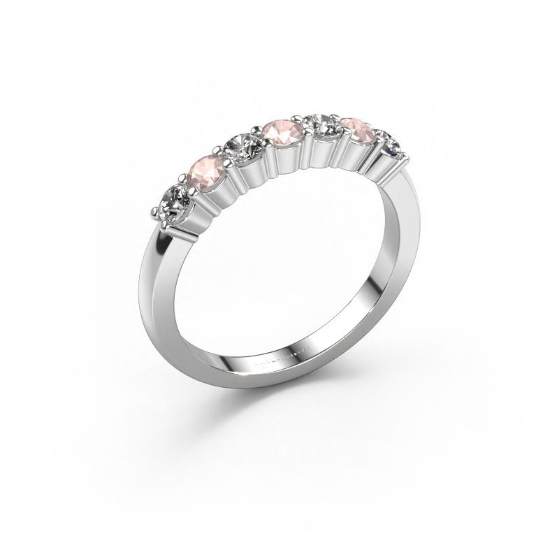 Ring Yasmin 7 585 white gold morganite champagne 2.7 mm