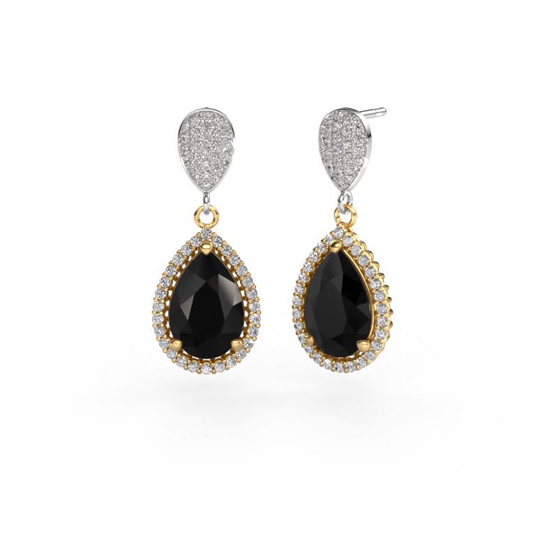 Drop earrings Tilly per 2 585 gold black diamond 7.89 crt