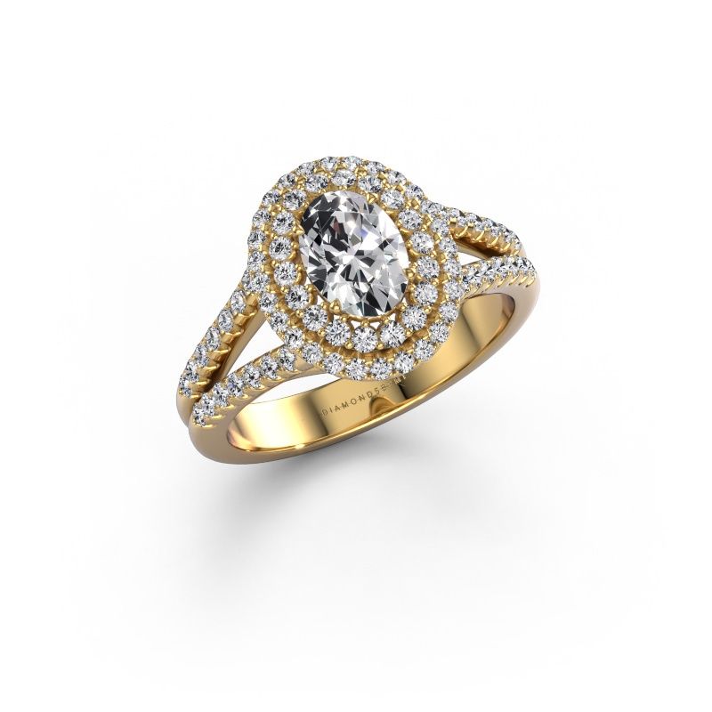Engagement ring Elvie OVL 585 gold diamond 1.185 crt