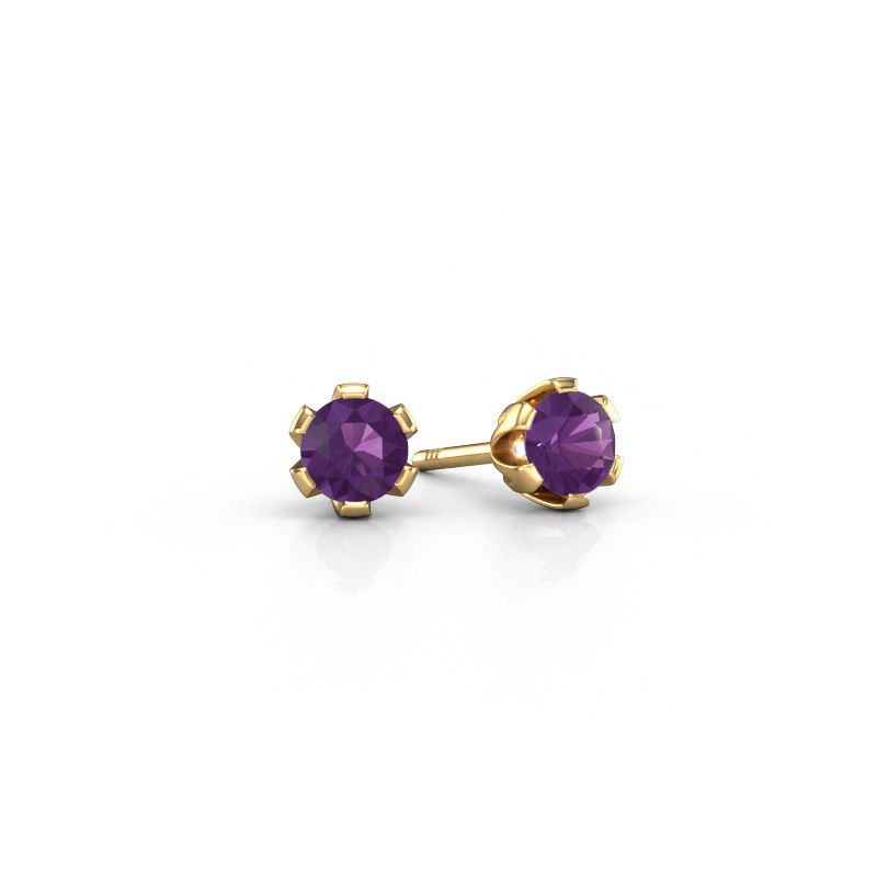 Stud earrings Julia 585 gold amethyst 4 mm