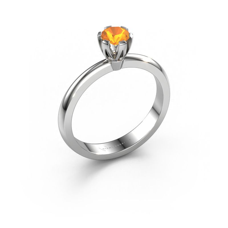 Bague de fiançailles Julia 950 platine citrine 4 mm
