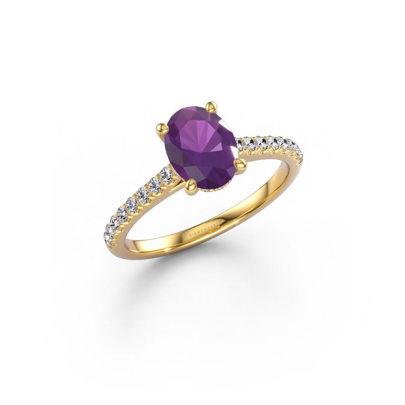 Engagement ring Sophie OVL 585 gold amethyst 8x6 mm