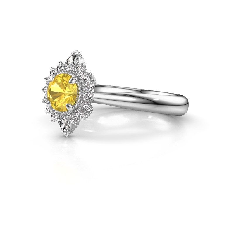 Image of Engagement ring Susan 950 platinum yellow sapphire 5 mm