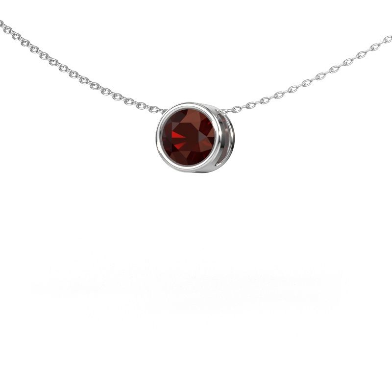 Pendant Lavon RND 585 white gold garnet 6.5 mm