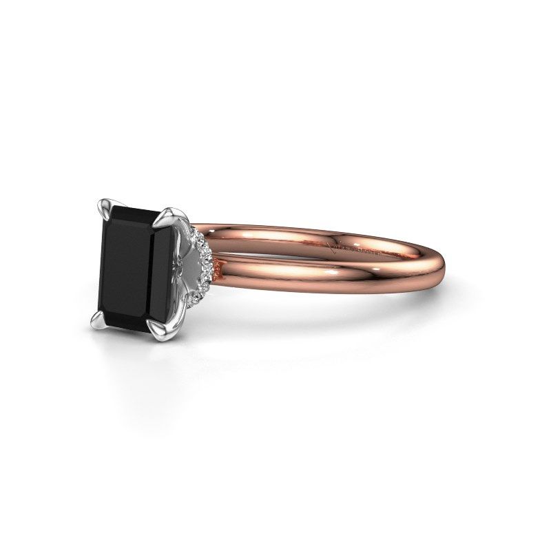 Afbeelding van Verlovingsring Crystal EME 3 585 rosé goud zwarte diamant 1.380 crt