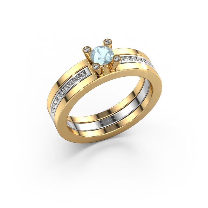 Engagement ring Alisha 585 gold aquamarine 4 mm