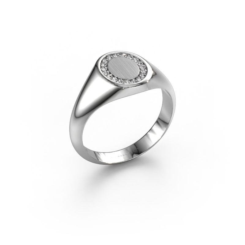 Pinky ring Floris Oval 1 950 platinum diamond 0.143 crt