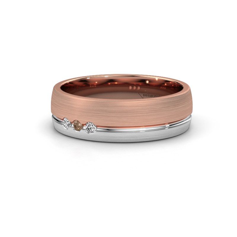Image of Wedding ring WH0322L25AM<br/>585 rose gold ±6x1.7 mm<br/>Brown diamond