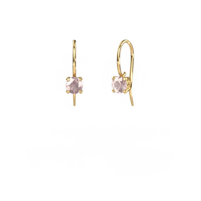 Drop earrings Cleo RND 585 gold morganite champagne 5 mm