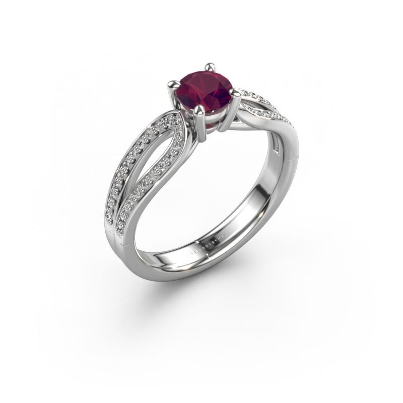 Engagement ring Antonia rnd 2 950 platinum rhodolite 5 mm