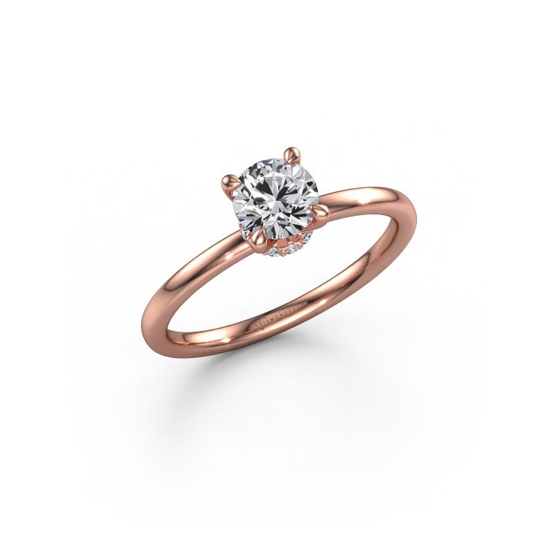 Verlovingsring Crystal RND 3 585 rosé goud lab-grown diamant 0.60 crt