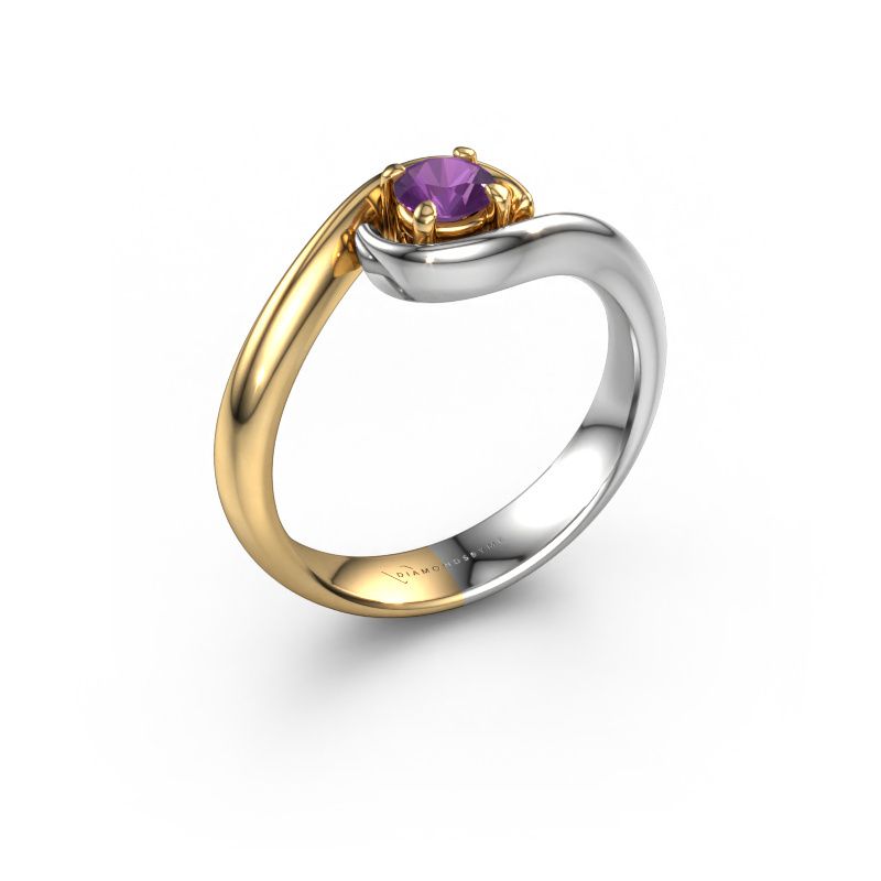 Verlovingsring Linn 585 goud amethist 4.2 mm