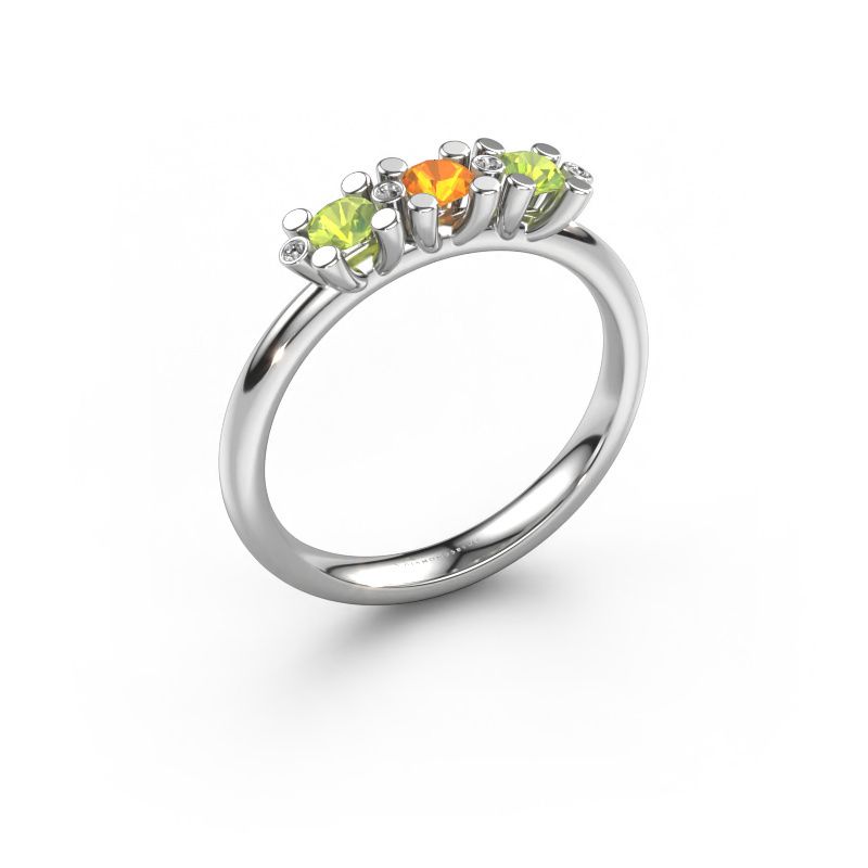 Ring Puk 2 585 white gold citrin 3 mm
