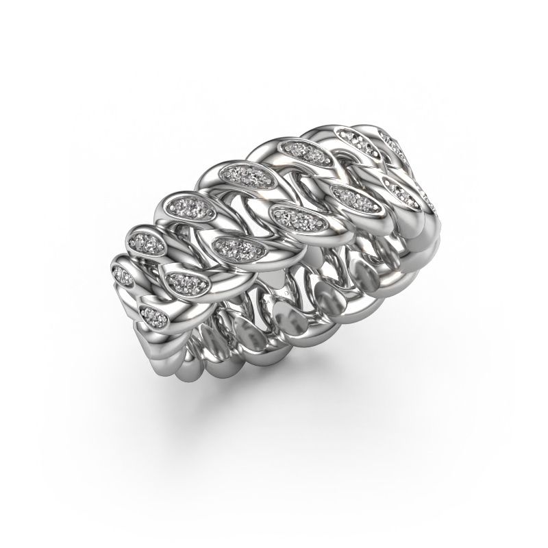 Men's ring Redouan 2 585 white gold lab-grown diamond 0.188 crt