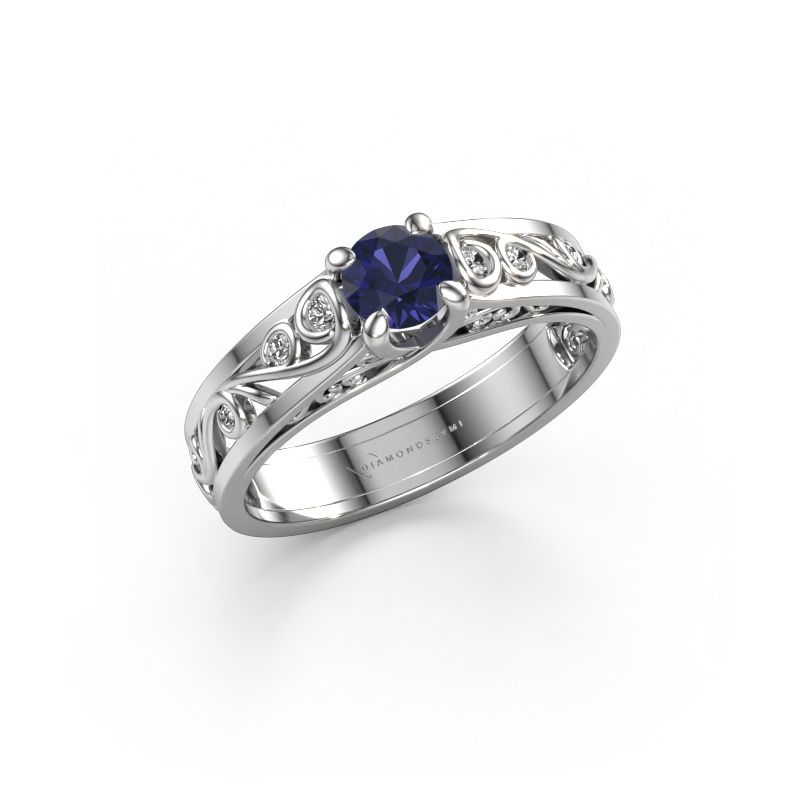 Ring Quinty 585 witgoud saffier 4.7 mm