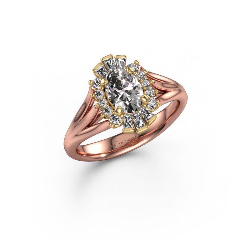 Image of Engagement ring Andrea 585 rose gold lab grown diamond 1.013 crt