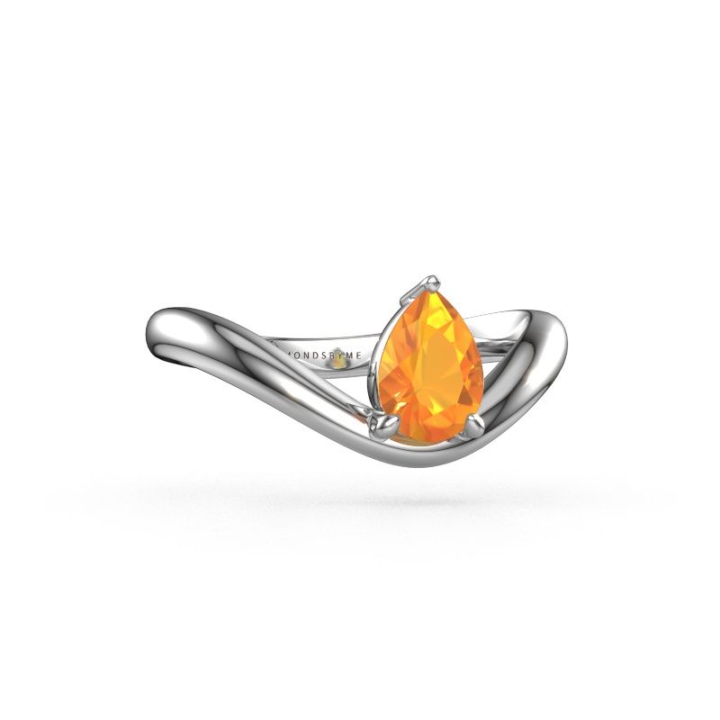 Verlovingsring Femke PER 950 platina citrien 7x5 mm