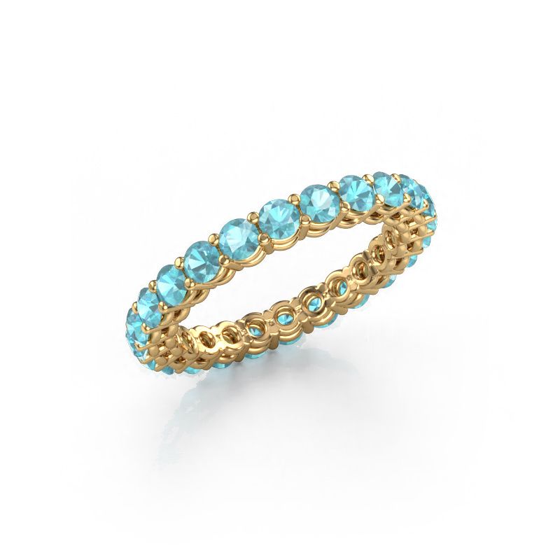 Bague superposable Michelle full 2.7 585 or jaune topaze bleue 2.7 mm