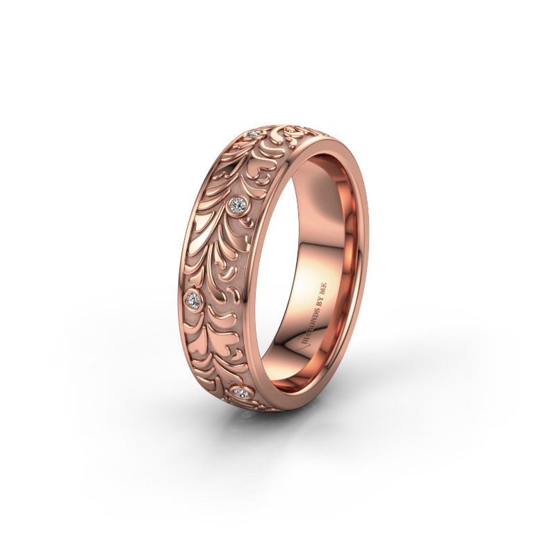 Afbeelding van Trouwring WH2074L26D 585 rosé goud zirkonia ±6x2.4 mm