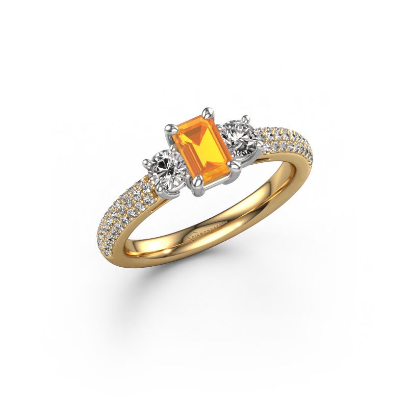 Engagement ring Marielle EME 585 gold citrin 6x4 mm