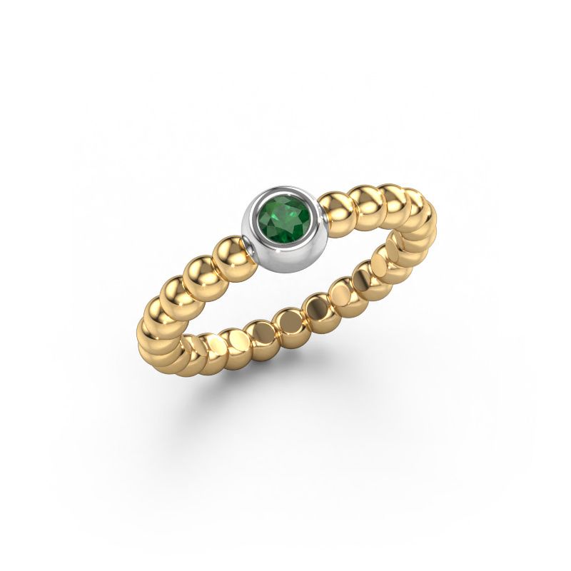 Bague superposable Dini 585 or jaune emeraude 3 mm