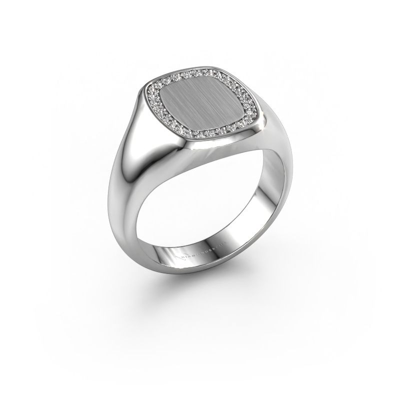 Heren ring Floris Cushion 2 950 platina diamant 0.21 crt