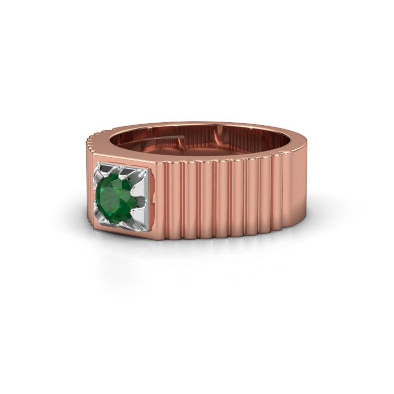 Image of Pinky ring Elias 585 rose gold emerald 5 mm
