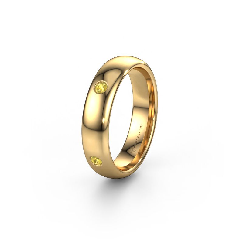 Trouwring WH0104L35BP 585 goud gele saffier ±5x2 mm