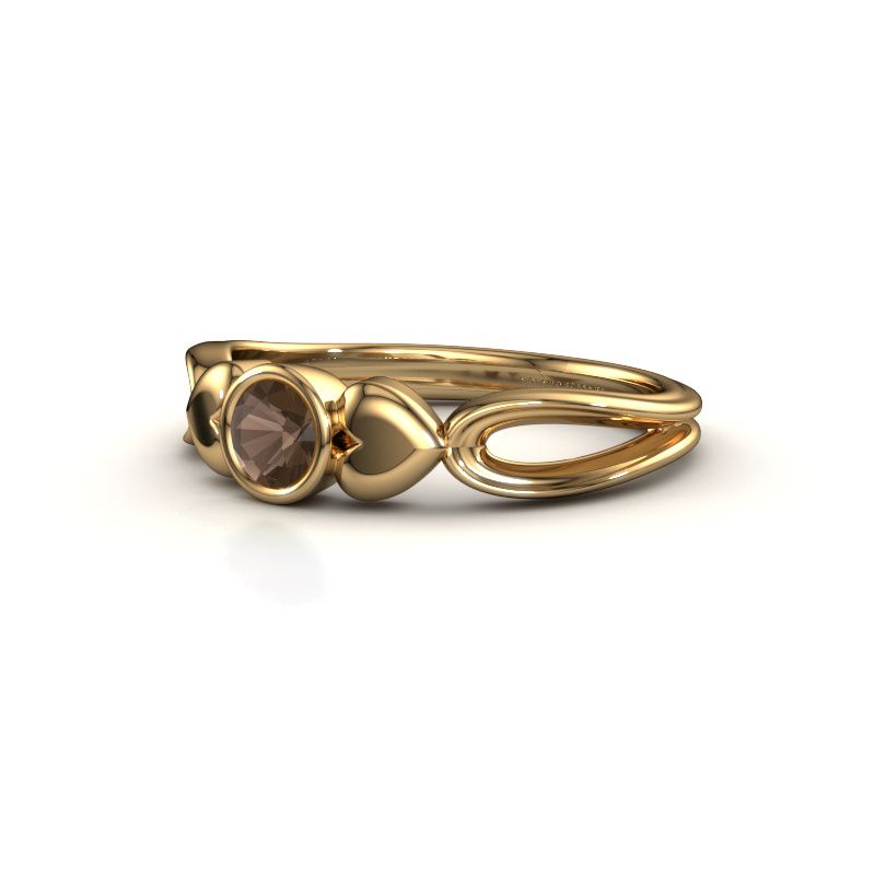 Image of Ring Lorrine 585 gold smokey quartz 4 mm