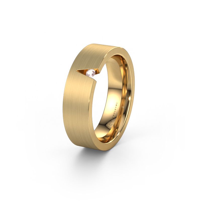 Wedding ring WH2023L 585 gold morganite champagne ±0.24x0.08 in