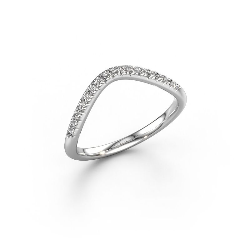 Stackable ring SR10C4H 950 platinum diamond 0.128 crt
