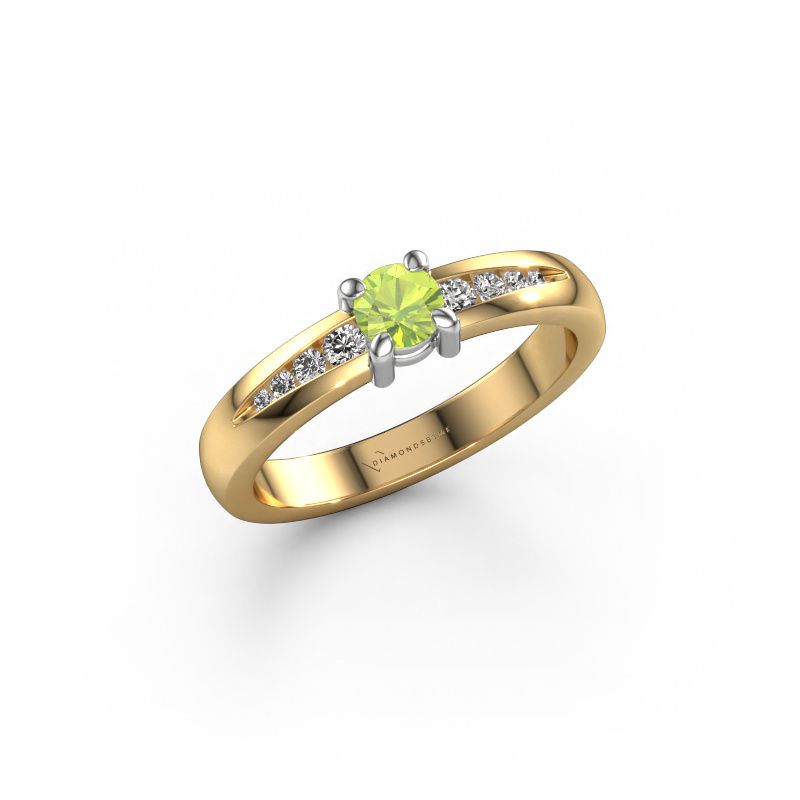 Engagement ring Zohra 585 gold peridot 4 mm