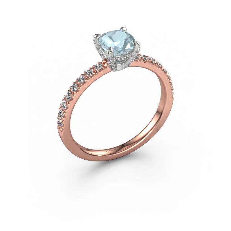 Verlobungsring Saskia 1 CUS 585 Roségold Aquamarin 5.5 mm