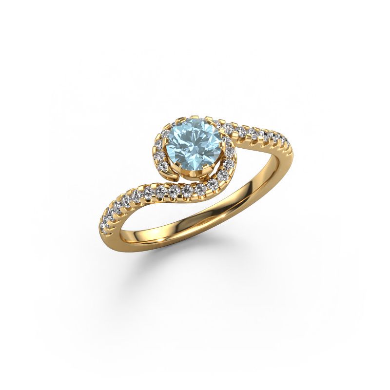 Engagement ring Elli 585 gold blue lab grown diamond 5 mm