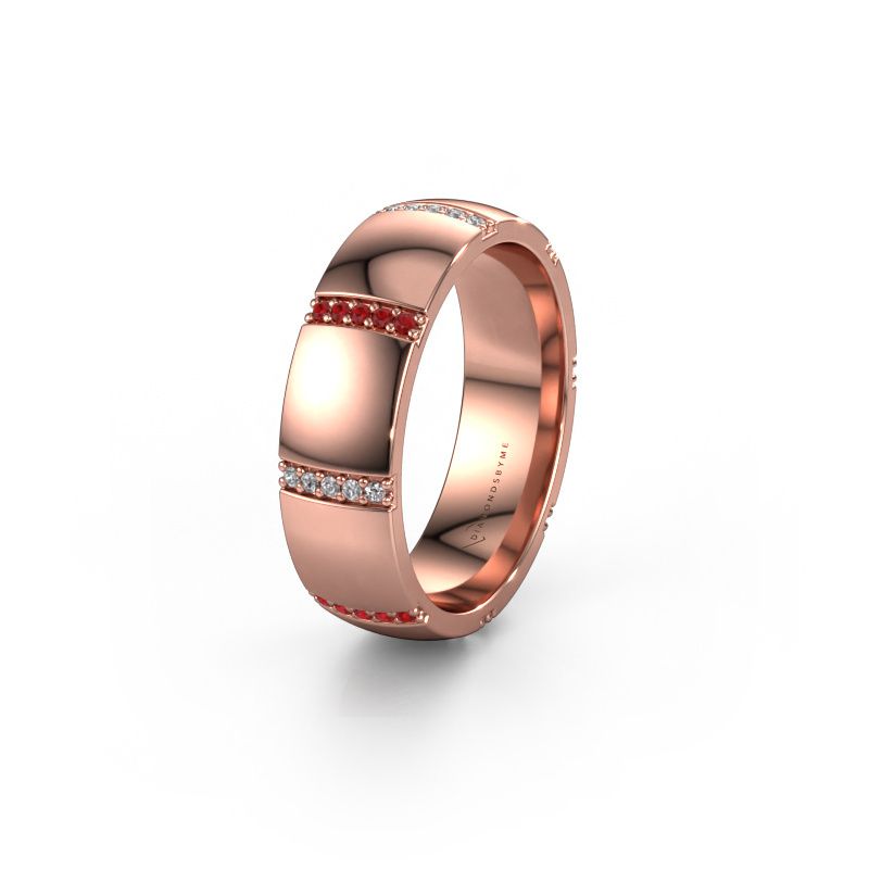 Wedding ring WH2124L26B 585 rose gold ruby ±6x2 mm