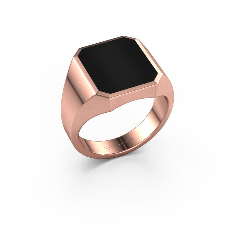Signet ring Lars 3 585 rose gold onyx 14x12 mm