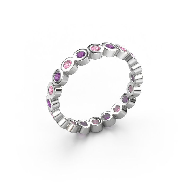Vorsteckring Edwina 1 585 Weißgold Pink Saphir 2 mm