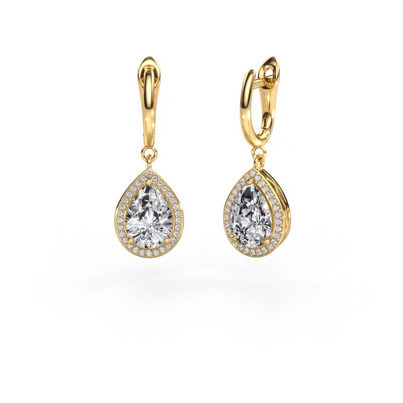 Drop earrings Ginger 1 585 gold lab grown diamond 4.50 crt