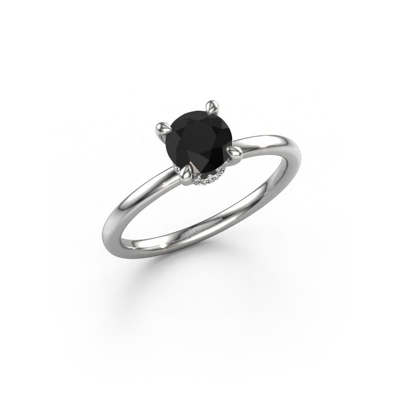 Verlovingsring Crystal RND 3 950 platina zwarte diamant 0.78 crt