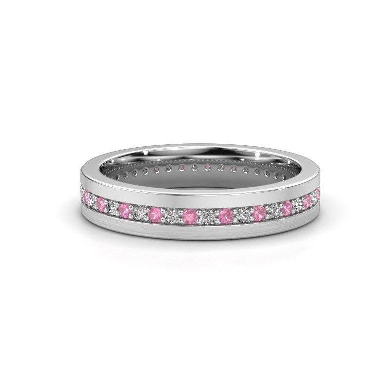 Image of Wedding ring WH0203L14BPM<br/>950 platinum ±4x2 mm<br/>Pink sapphire 1.3 mm